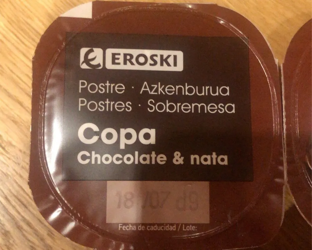 Copa chocolate y nata