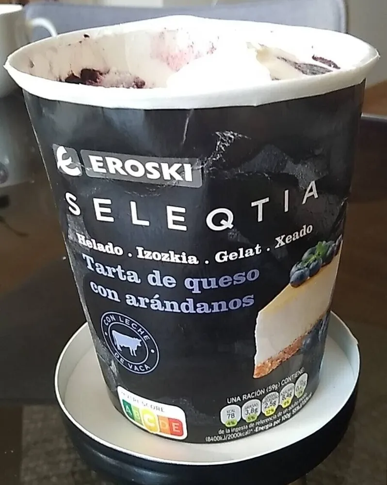 Tarta de queso con arándanos