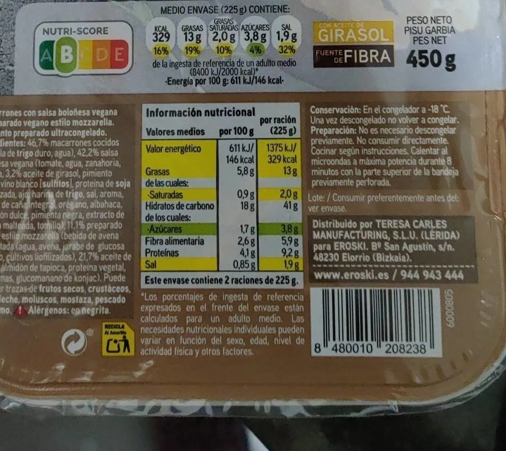 Macarrones boloñesa