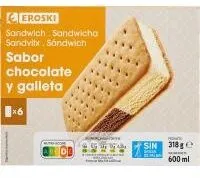 Sandwich sabor chocolate y galleta