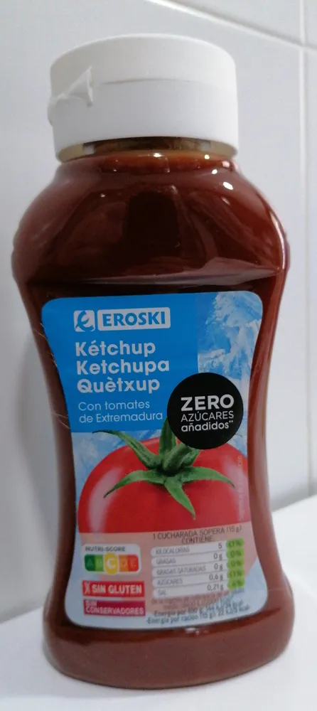 Kétchup Zero Azúcares añadidos