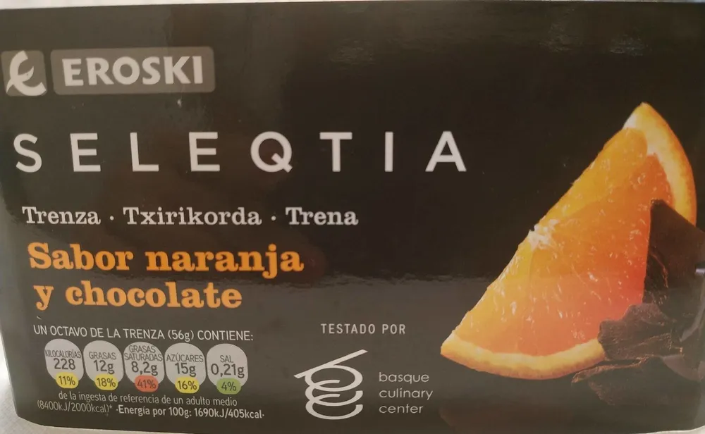 Trenza sabor naranja y chocolate