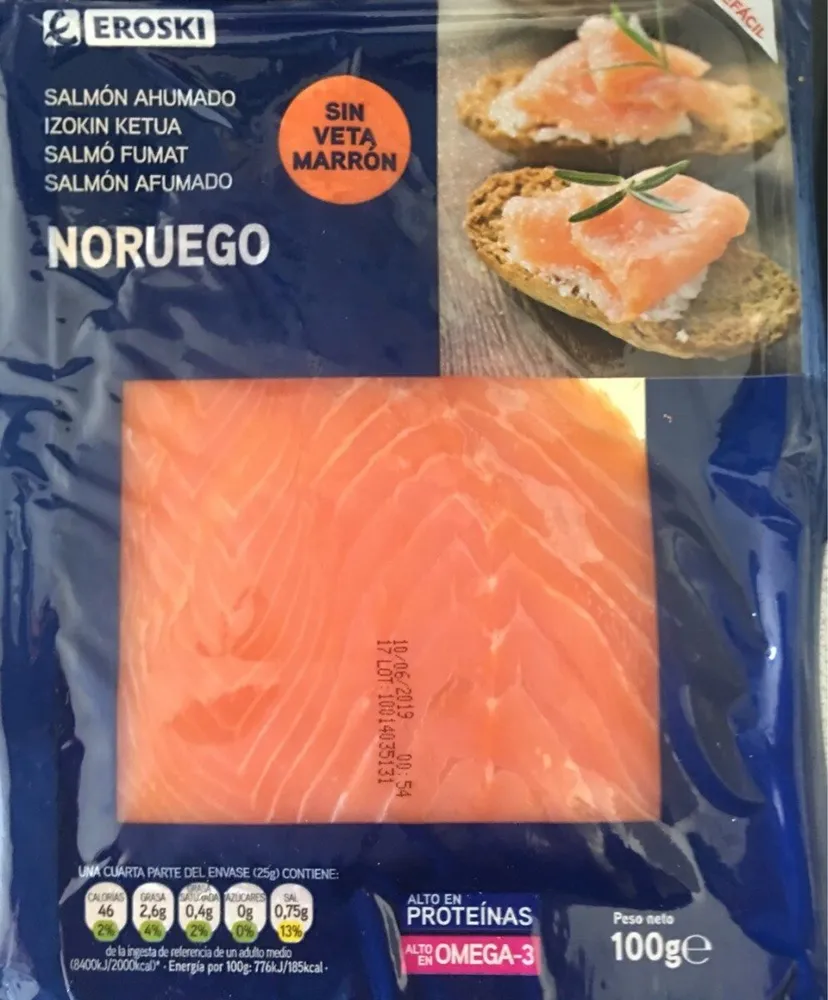 Salmón ahumado noruego
