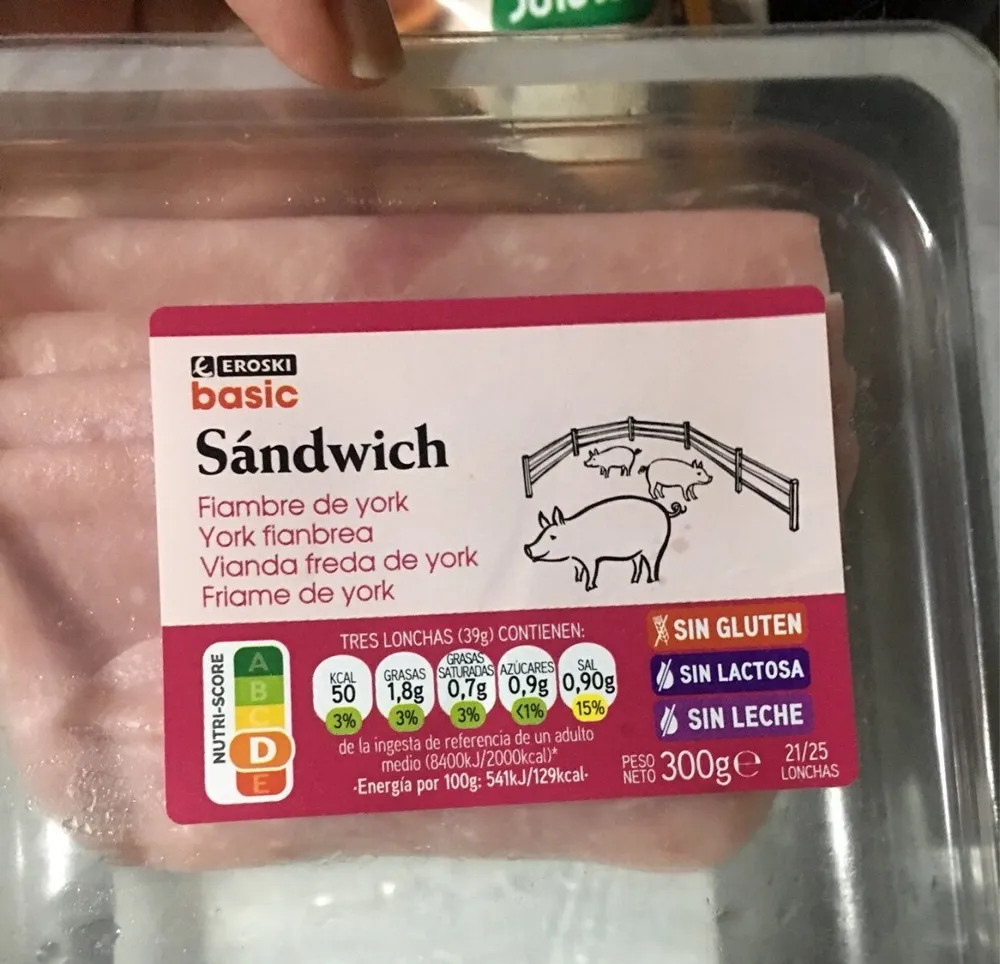 Sándwich fiambre de york