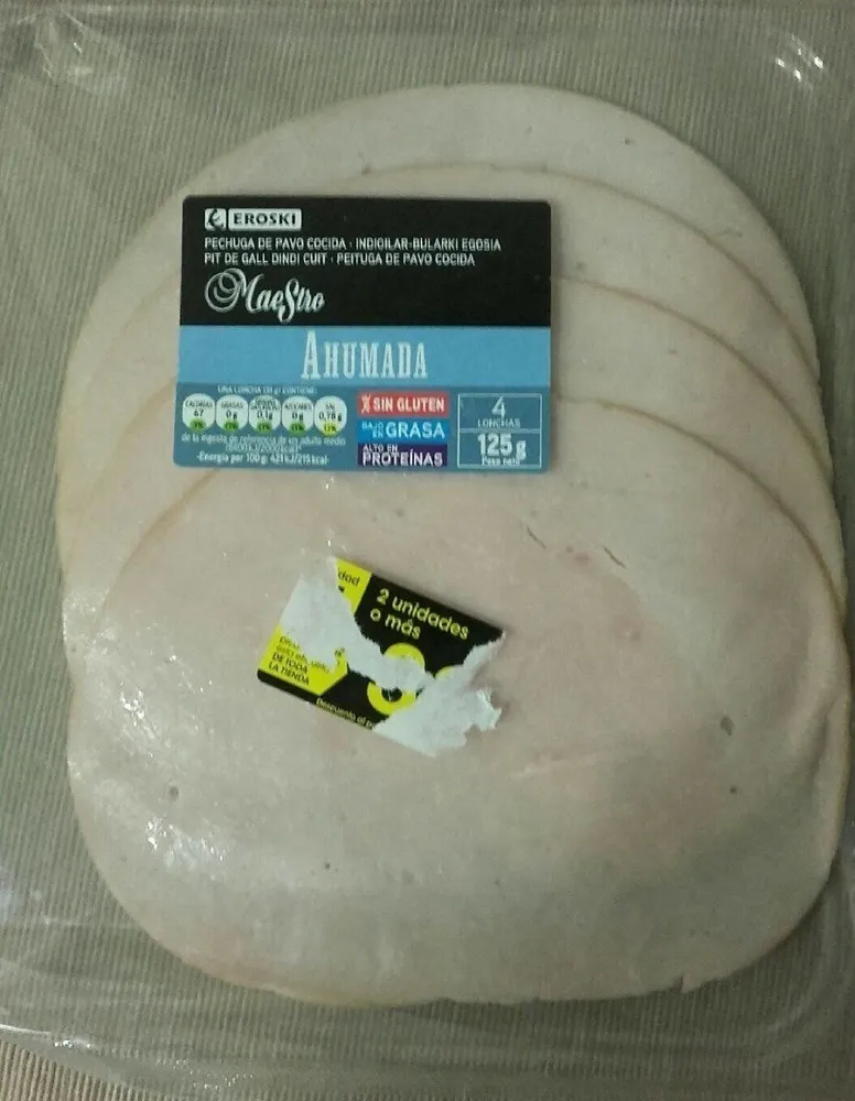Pechuga de pavo cocida y ahumada