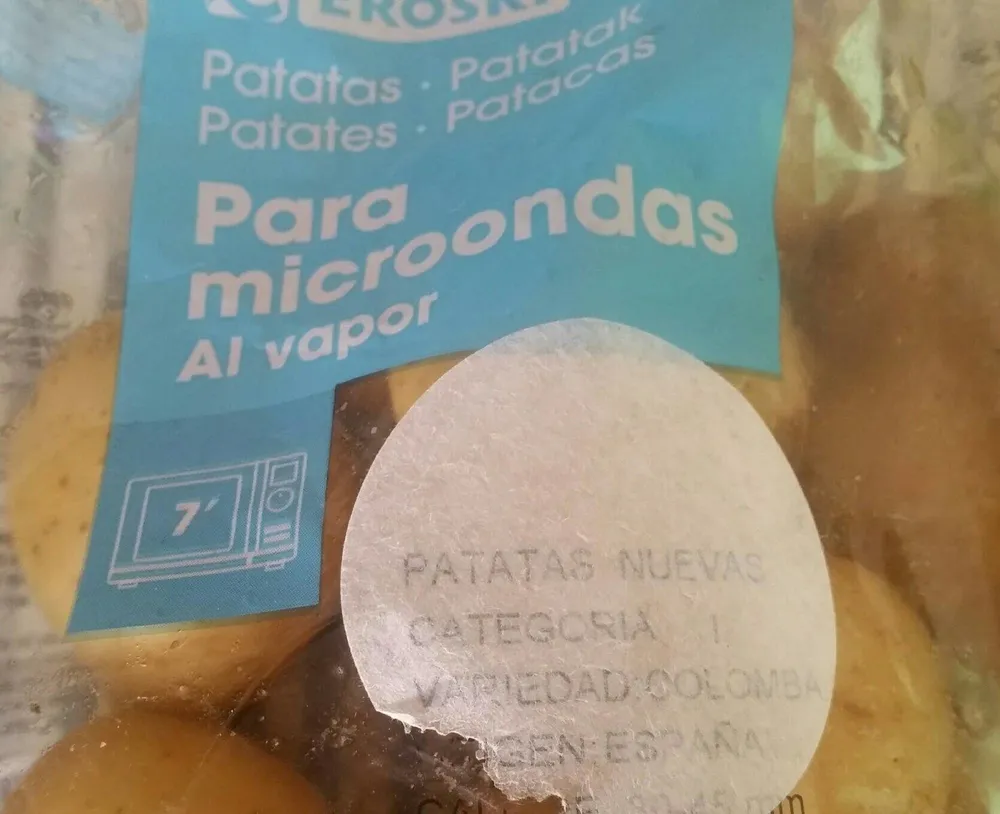 Patatas para el microondas al vapor