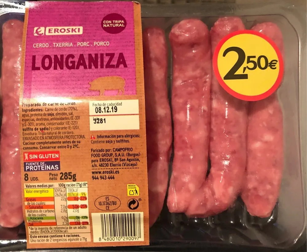 Longaniza de cerdo