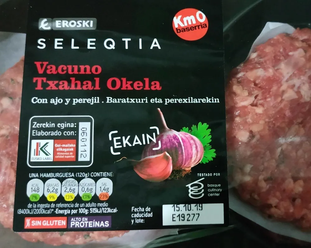 Hamburguesas vacuno con ajo y perejil
