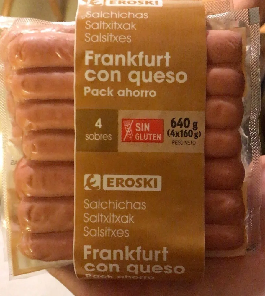 Salchicha Frankfurt con queso