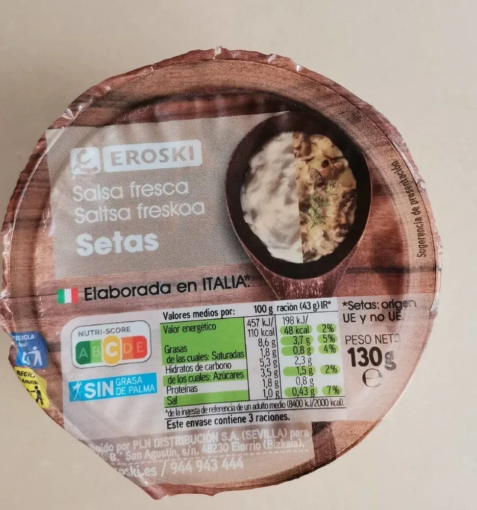 Salsa fresca setas