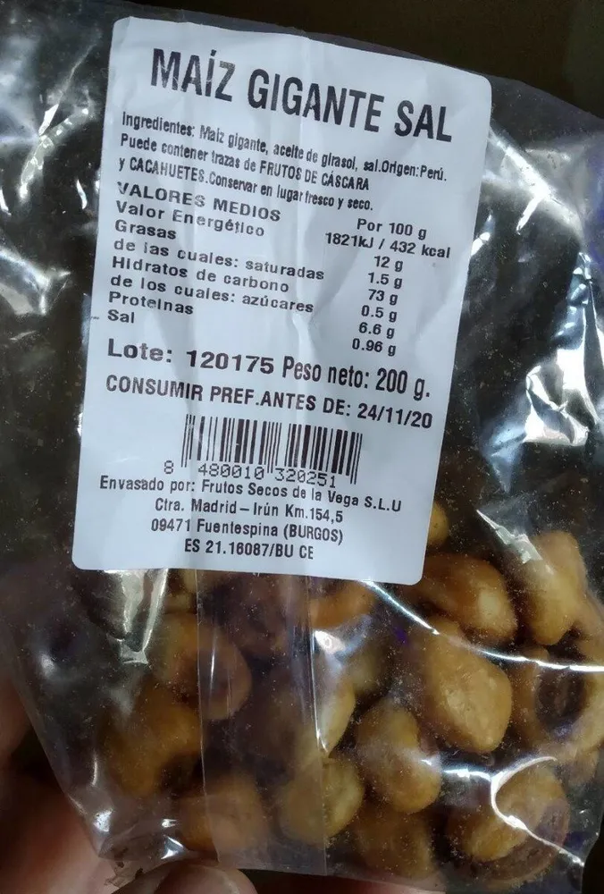 Maíz gigante sal