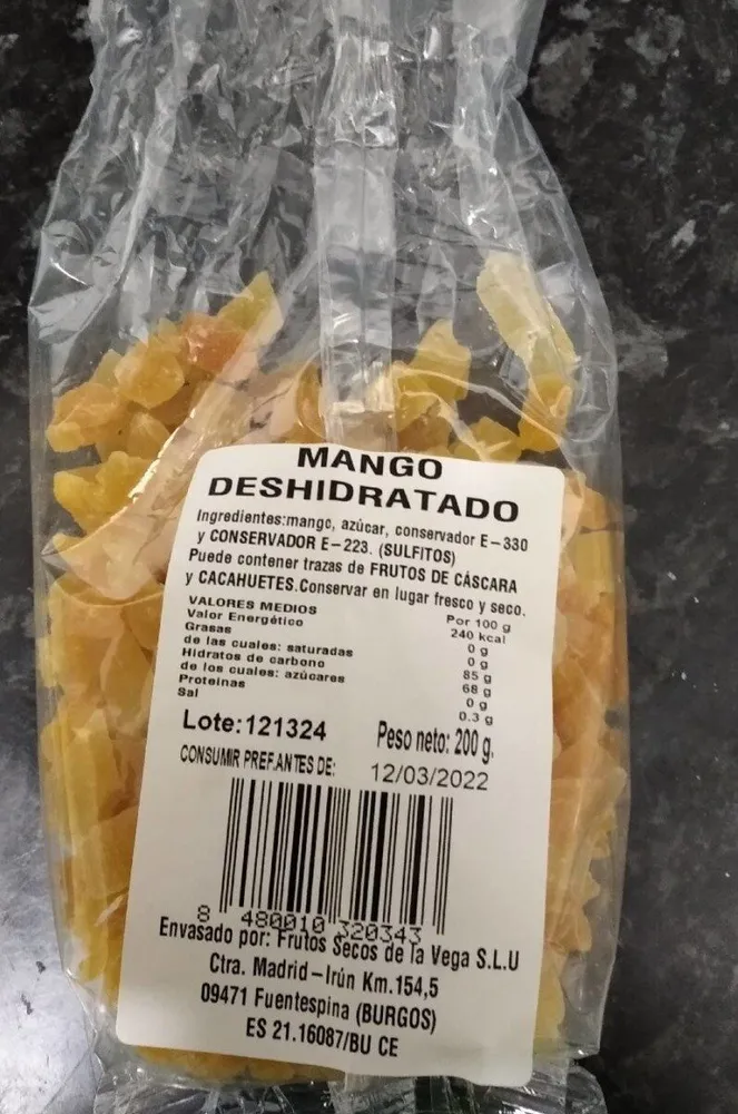 Mango deshidratado
