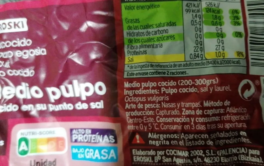 Pulpo al punto de sal