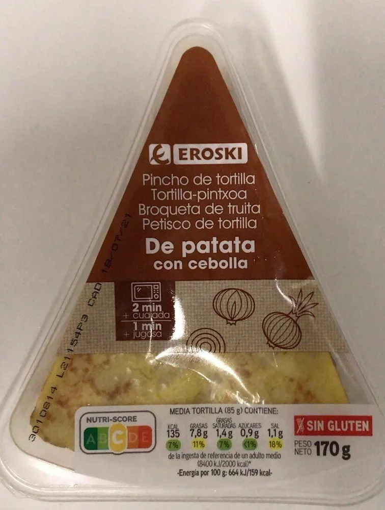Pincho de tortilla De patata con cebolla