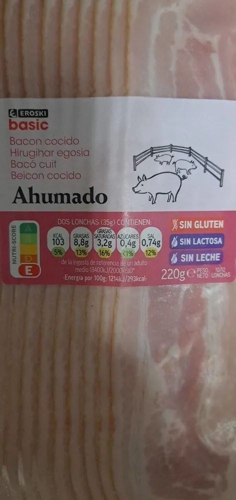 Bacon cocido ahumado