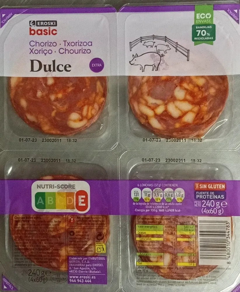 Chorizo Txorizoa Xoriço Chourizo Dulce extra