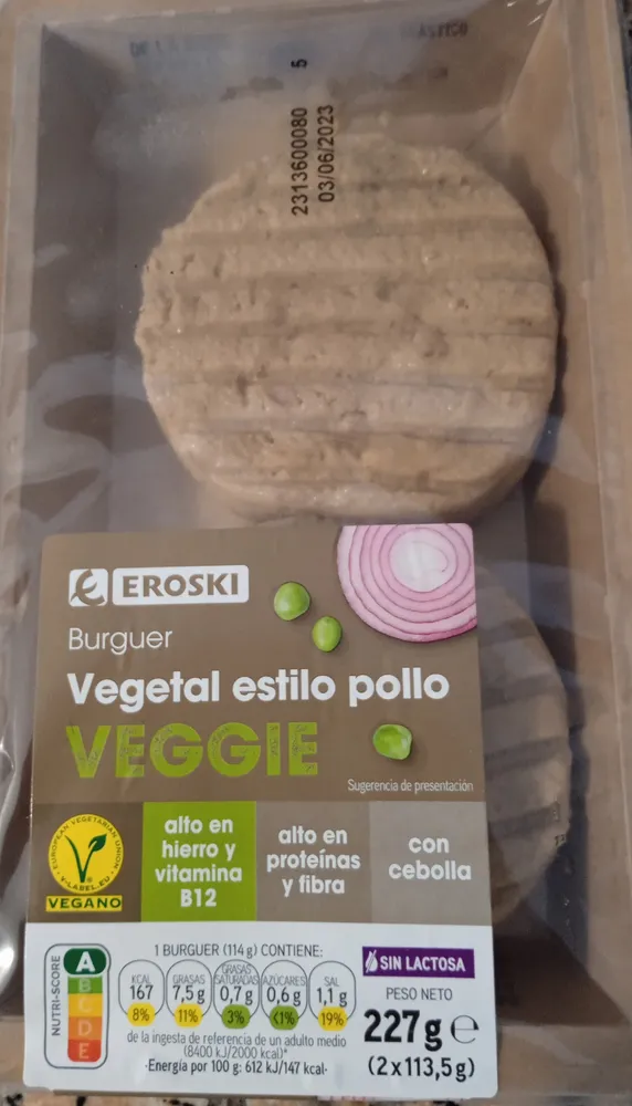 burguer vegetal estilo pollo