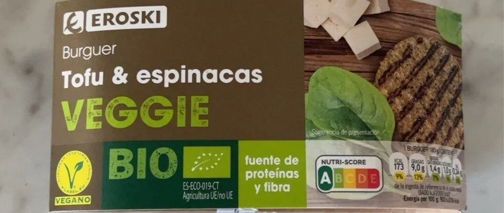 Burger tofu y espinacas veggie