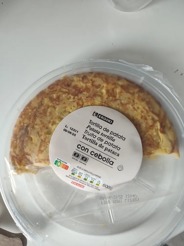 Tortilla de patata con cebolla