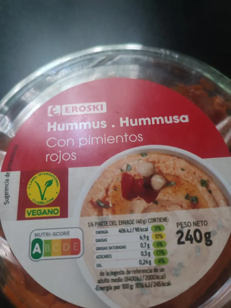 COF 0 200 Grass/Upider de las can s EROSKI Hummus.
