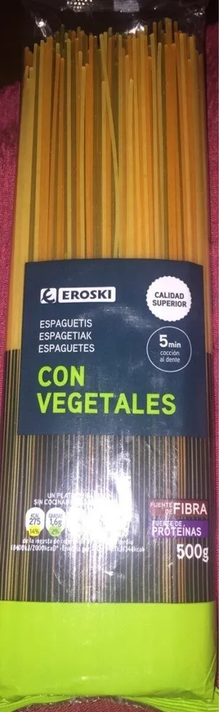 Espaguetis con vegetales