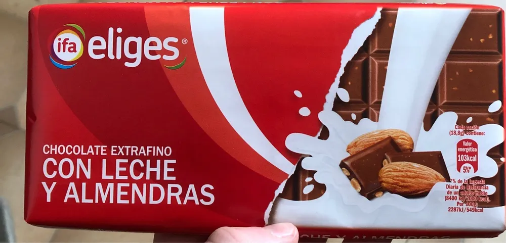 Chocolate extrafino con leche y almendras