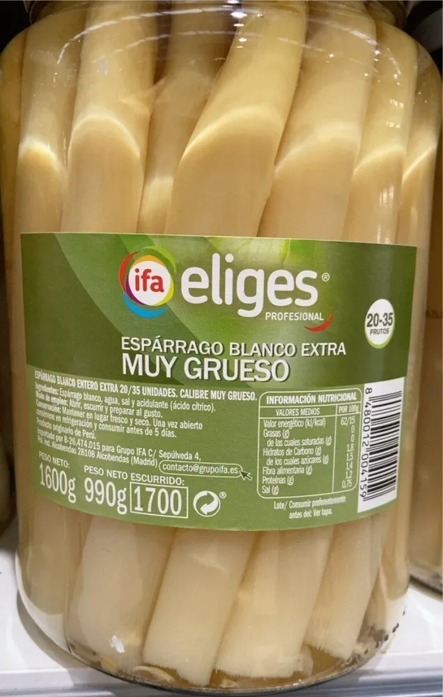 Espárrago blanco extra muy grueso