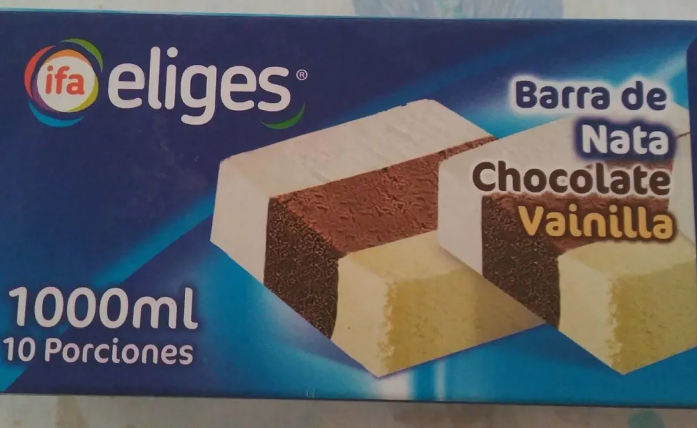 Barra de nata chocolate vainilla