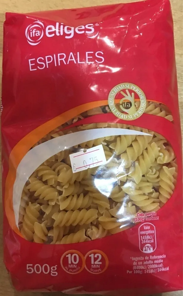 Pasta espirales