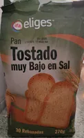 Pan tostado muy bajo en sal