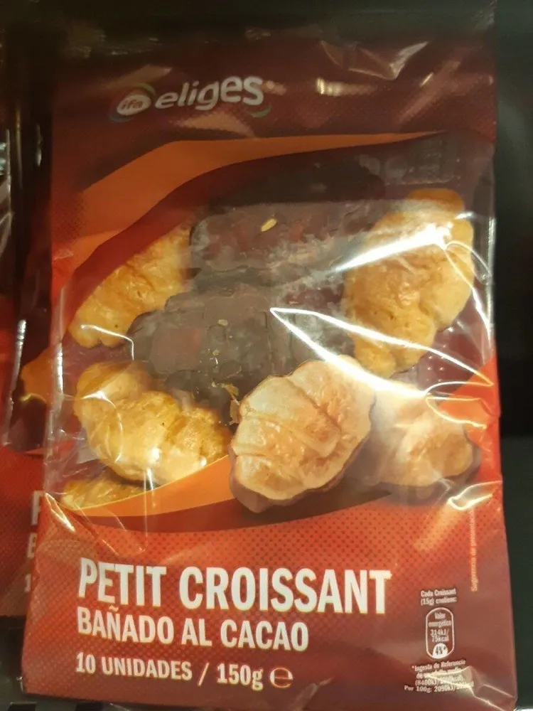Petit croissant bañado al cacao
