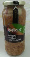 Lentejas cocidas con verdura