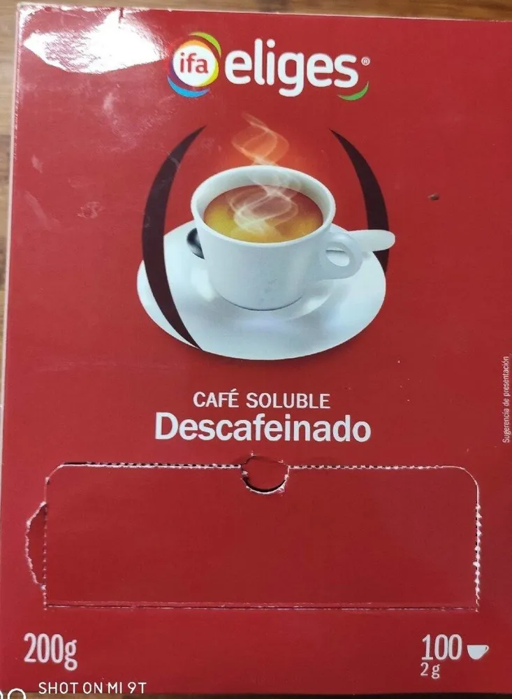 Café soluble descafeinado