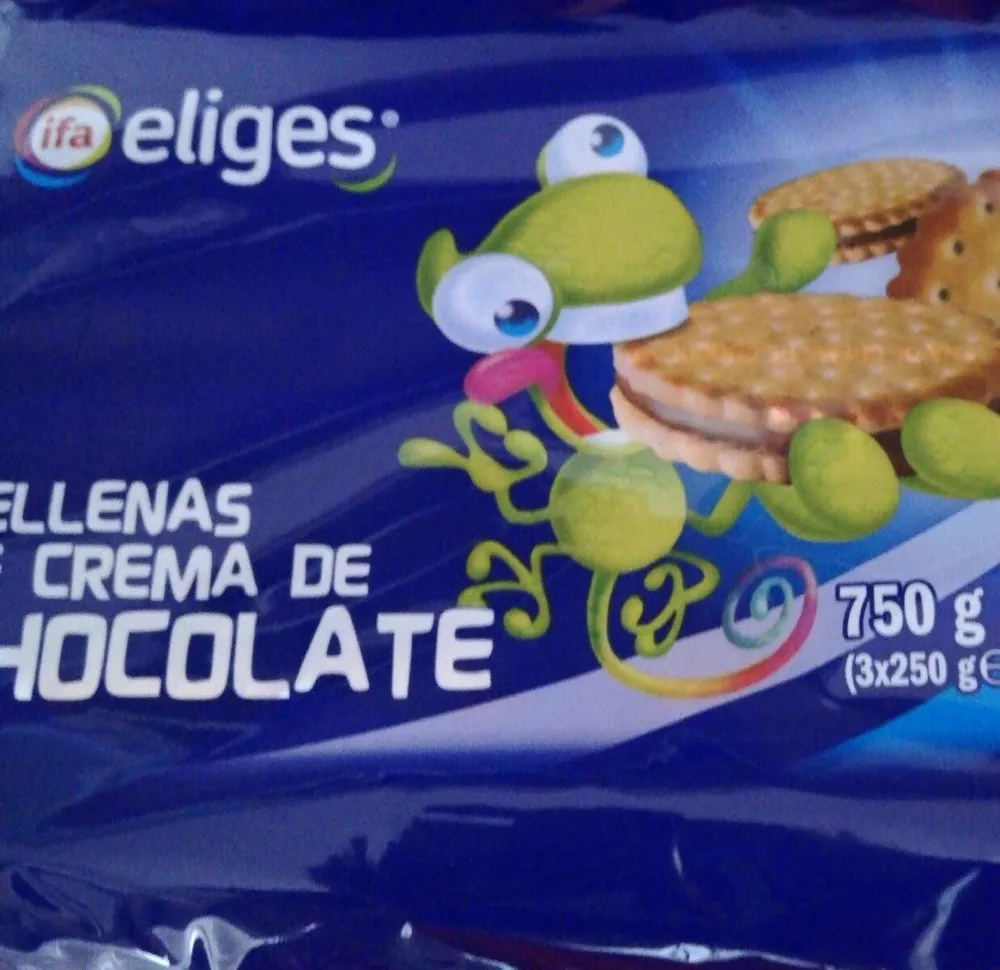 Galletas rellenas de crema de chocolate