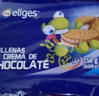 Galletas rellenas de crema de chocolate