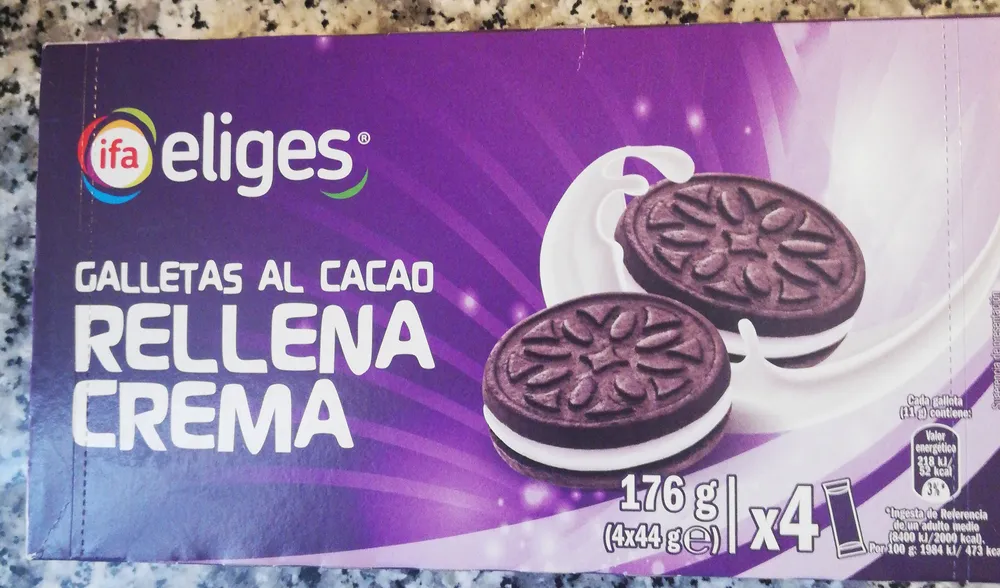 Galletas al cacao rellena crema