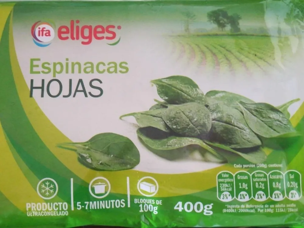 Espinacas hojas