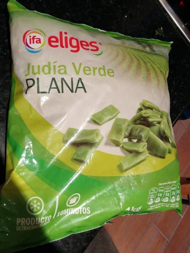 Judía verde plana troceada ultracongelada
