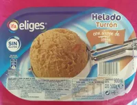 Helado Turrón con sirope de Toffe