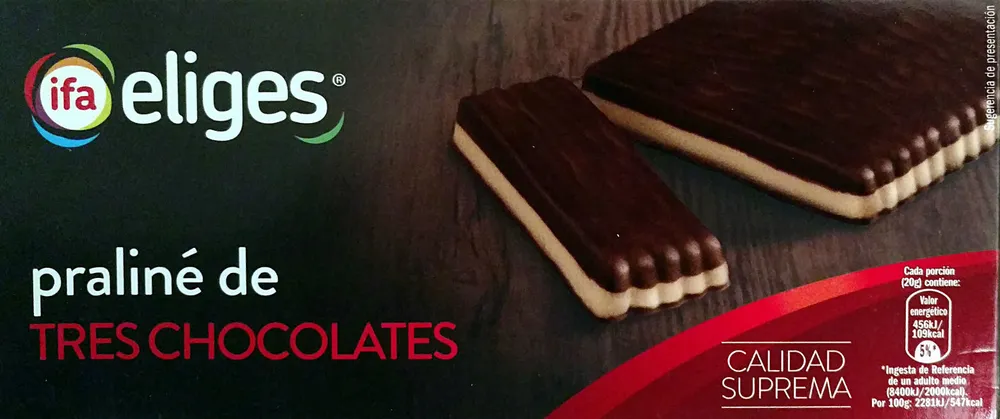 Praliné de tres chocolates