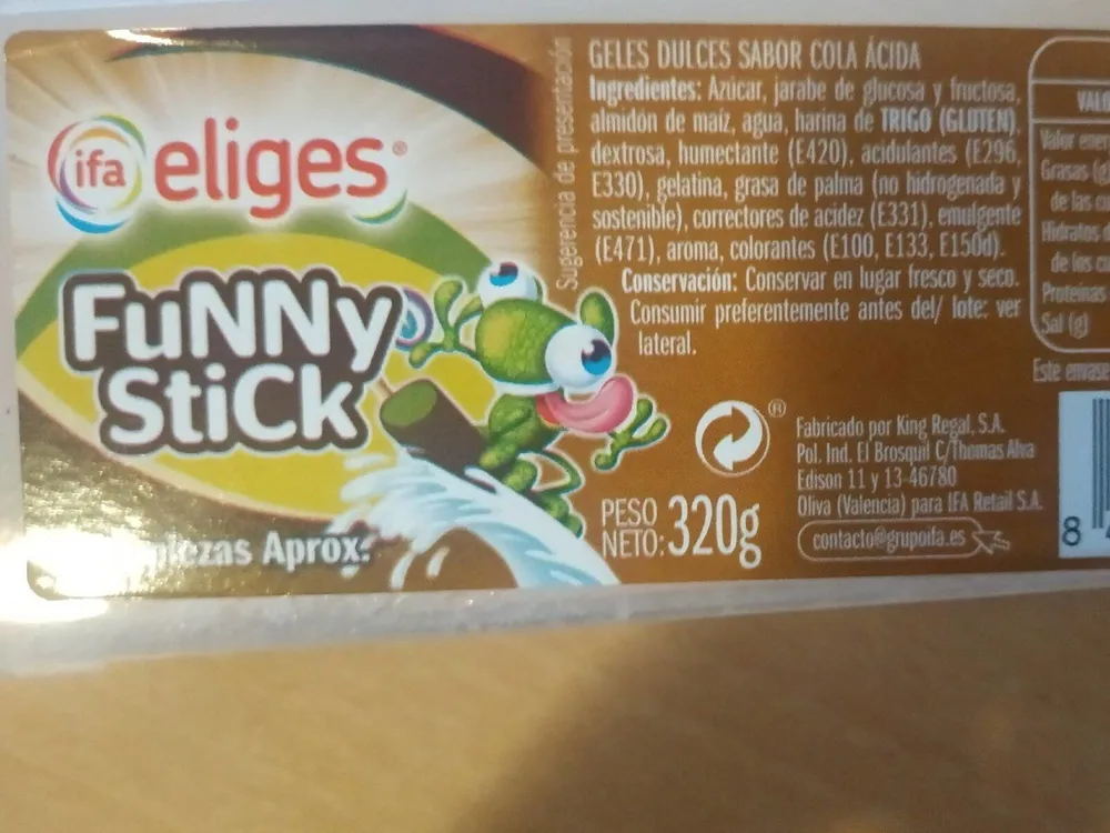 Geles dulces sabor cola ácida