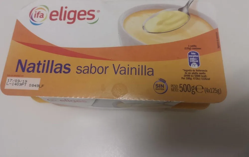 Natillas sabor vainilla