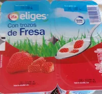 Yogur con trozos de fresa