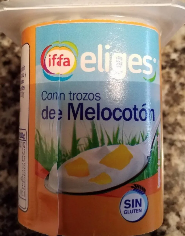Yogur con trozos de melocotón