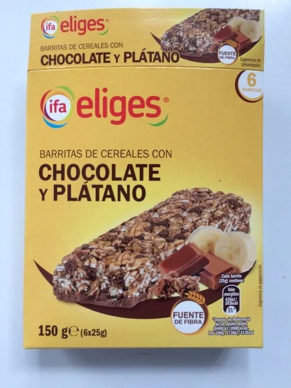 Barrita de Cereales chocolate y plátano