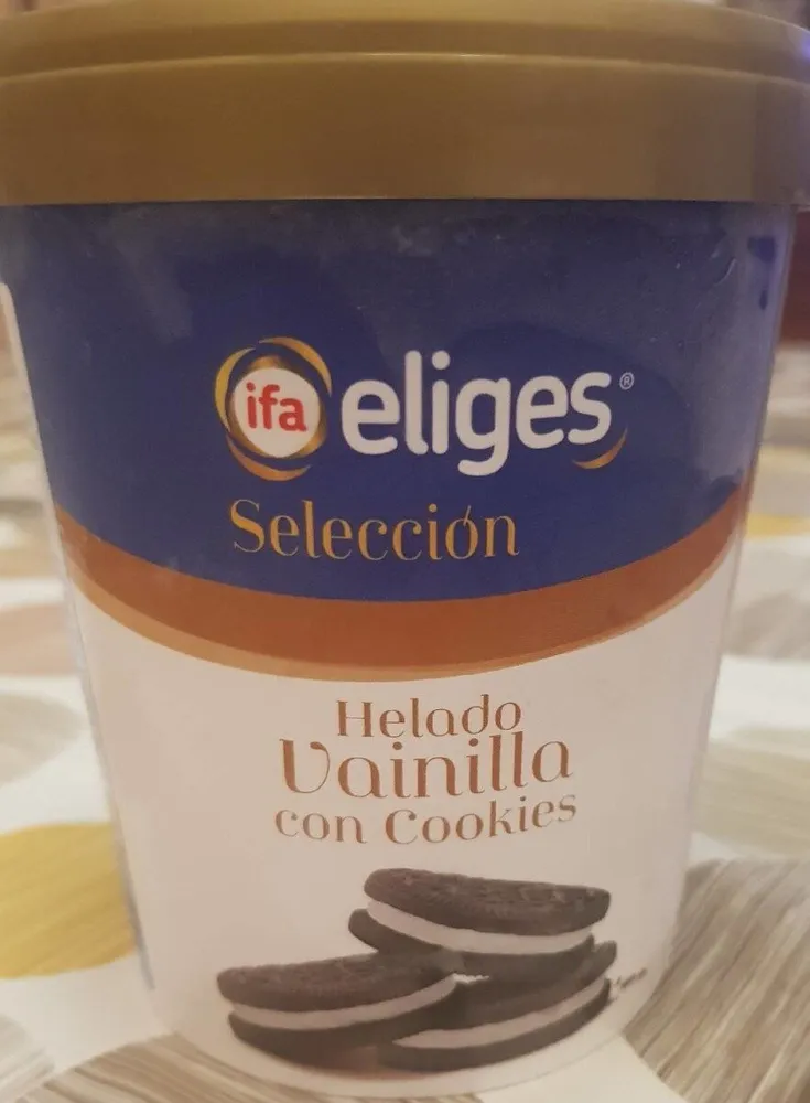 Helado vainilla con cookies