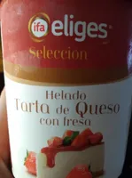 Helado tarta de queso con fresa