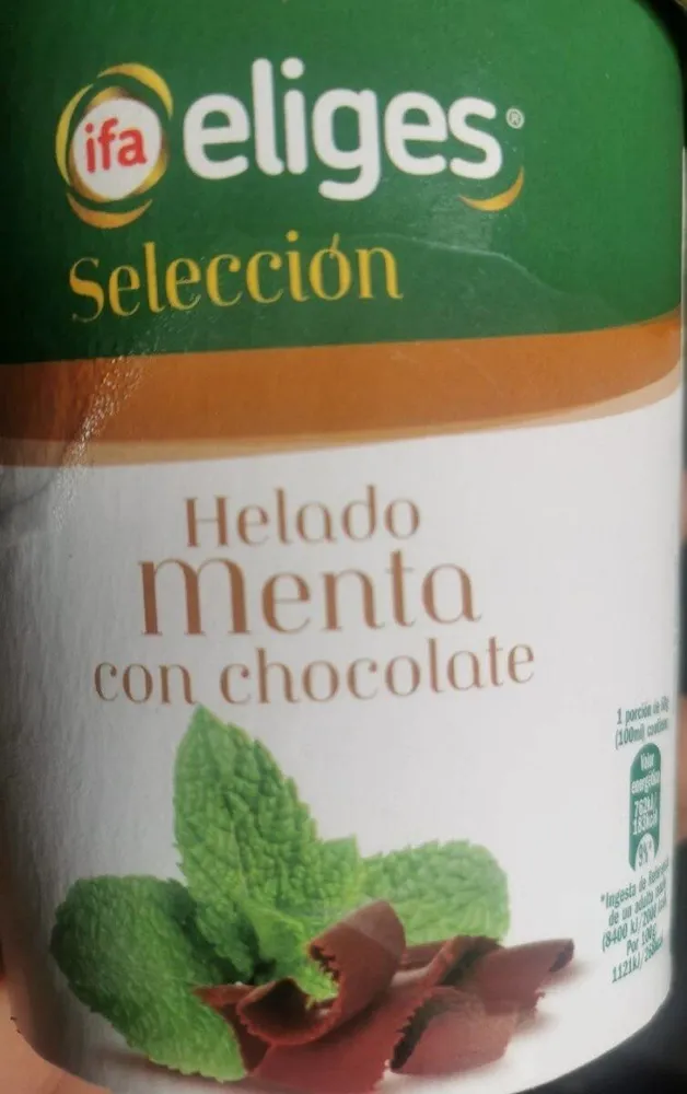 Helado de menta con chocolate