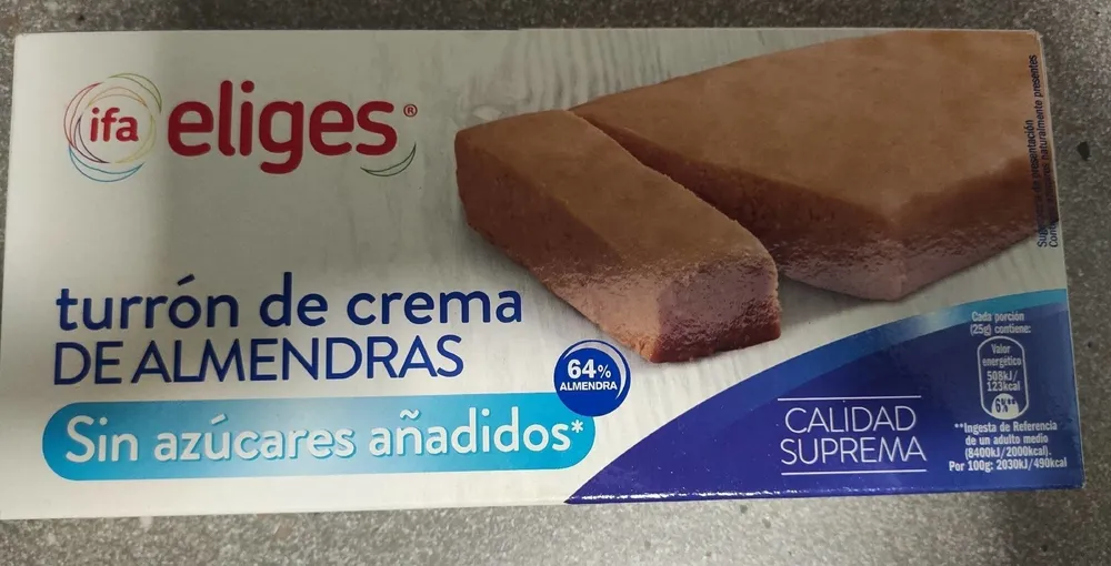 Turrón de crema de almendras