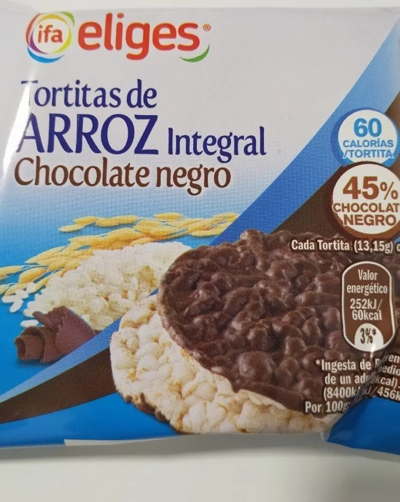 Tortitas de arroz integral chocolate negro